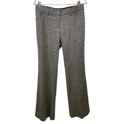 Pantalones de negocios Express Editor mezcla de lana tweed marrón pierna recta 6 Academia Foto 1 de 4