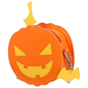 Pumpkin Purse Crossbody: Halloween Purse with Chain Novelty Crossbody Bag - PU - Picture 1 of 20