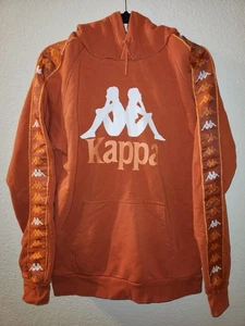 Kappa Hoodie Men's Large Orange Graphic Print Cotton Long Sleeve Pullover - Picture 1 of 7