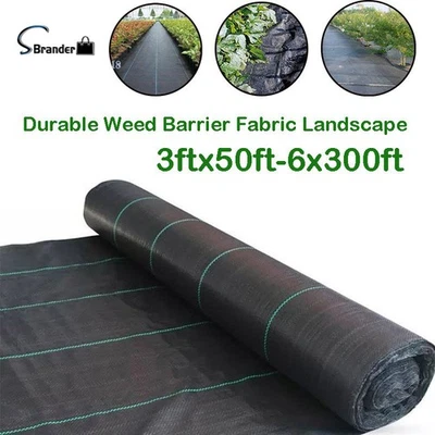 Durable Weed Barrier Landscape Fabric PP Woven Ground Cover 3.2 OUNCE - Image 1 of 4