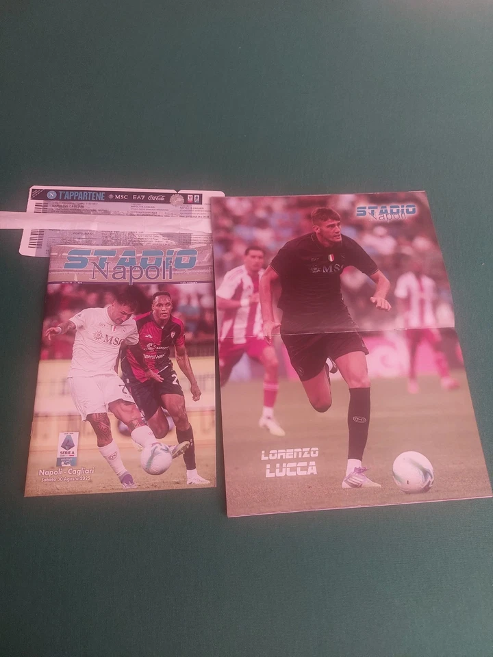 BIGLIETTO TICKET  MATCH PROGRAM NAPOLI CAGLIARI 1 -0 DEL 30-8-2025 POSTER LUCCA - Immagine 1 di 1
