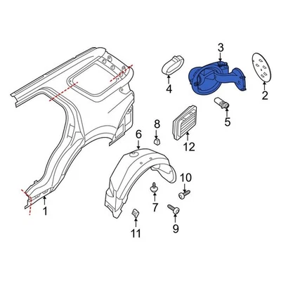 For Ford Police Interceptor Utility 13-19 Ford Rear Fuel Filler Housing Foto 1 de 2