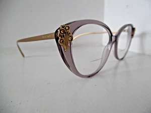 Versace Translucent Nude & Matte Gold Oval Embellished Eye Glasses 3262-B 140 - Picture 1 of 3