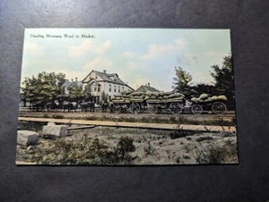 Postfrische USA Postkarte Schleppen Montana Wolle zum Markt MT - Bild 1 von 2