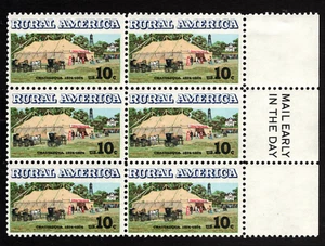 US Stamp Scott # 1505 Mail Early Block Mint NH 10 Cents Chautauqua Rural America - Picture 1 of 1