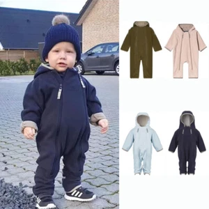 Newborn Double-Sided Fleece Jumpsuit Cute Boy Girl Comfortable Bodysuits - Picture 1 of 16
