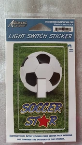 Light Switch Cover Sticker  Soccer Star Approx 2" wide x 4" tall NEW IN PACKAGE  - Picture 1 of 1