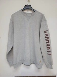 Carhartt 105444 Loose Fit Midweight Crewneck Logo Sleeve Sweatshirt - HGY - Picture 1 of 6
