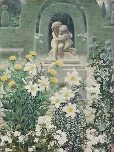 Panel de cerámica mural/mosaico de azulejos de Lily Garden - Impresión de flores Isabel Codrington - Imagen 1 de 4