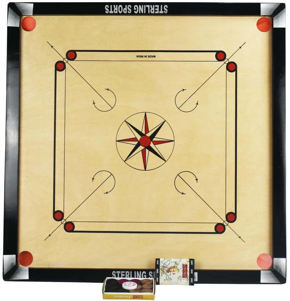 Carrom Board Game Large PREMIUM QUALITY Size 81cm x 81cm With Striker and Coins - Image 1 of 3