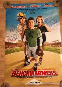 2006 Benchwarmers Movie Poster Signed By David Spade/Jon Heder/Rob Schneider - Picture 1 of 2