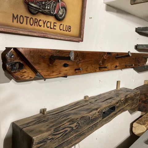 authentic 1800s hand hewn floating shelf wall decor Cover