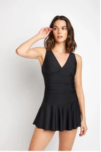 NWT Marina West One Piece Tummy Control Swim Skirt Size Large Built in Shorts - Picture 1 of 12