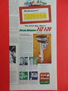 1948 Scott-Atwater Two New Outboard Motors 1-12 & 1-20 photo art print ad - Picture 1 of 1