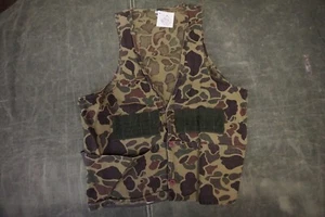 Vintage Camoflauge Hunting Button Up Vest Size Large Bird Pocket - Picture 1 of 9