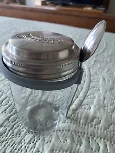 Kilner Glass Breakfast Jar Kit With Attach Spoon On Rubber Ring 11.8 oz. - Picture 1 of 10
