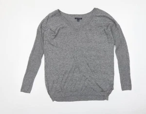 American Eagle Outfitters Womens Grey V-Neck Cotton Blend Jumper Size XS - Picture 1 of 10