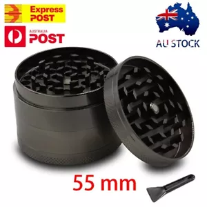 55mm DIA 4 Layer Metal Zinc Alloy Herb Tobacco Grinder Hand Muller Smoke Crusher - Picture 1 of 7