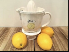 Rae Dunn Squeeze Lemon Slice 2 Piece Juicer Ceramic NEW No Longer in Production