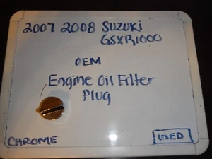 2007 2008 Suzuki GSXR1000 Chrome Engine Oil Plug - Picture 1 of 3