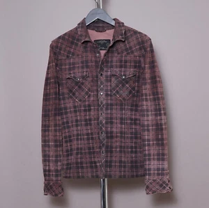 ALL SAINTS Leather Shirt Jacket MEDIUM Mens Red M Rare Celebrity Grail FUTILE - Picture 1 of 23