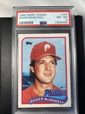 1989 Topps Traded #79T Roger McDowell PSA 8 * POP 3 * FRESH NEW GRADE * - Image 1 of 2