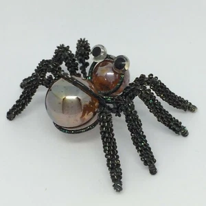 Cute spider glittery metal with glass marbles 8cm - Picture 1 of 7
