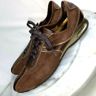 Cole Haan NikeAir Comfort Sneakers Bronze Antique Gold Leather Brown Suede 8.5