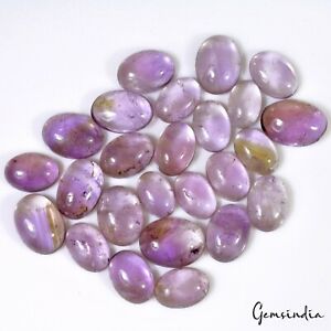 164.40 Ct/25 Pcs Natural Untreated Purple Amethyst Oval Cabochon 12-16mm Gems