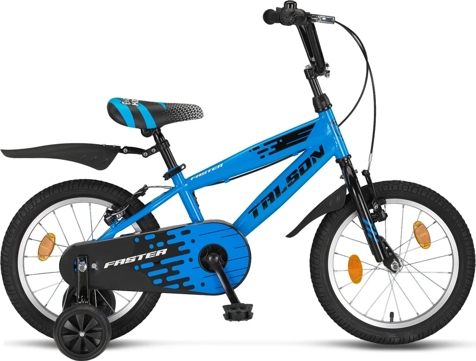 16 Zoll Kinderfahrrad inkl. Stützräder, Klingel und Zubehör Jungen Blau - Bild 1 von 1