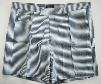 🆕️ Pantalones Cortos de Baño BRIONI Azul Medianoche Blanco SEERSUCKER XXL W-38" Foto 1 de 4