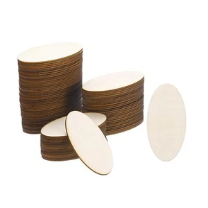60x30mm Wood Pieces 100 Pack Unfinished Oval Wood Shapes Blank Wooden Cutouts... - Picture 1 of 6