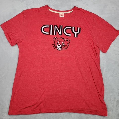 Cincinnati Bearcats Shirt Men XL Red Crew Vintage USA Homage Team TriBlend Adult Cover