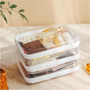 3PCS Clear Hard Shell Zipper Case,Portable Cosmetic Bag with Zipper,Kid'S Toy St - Picture 1 of 6