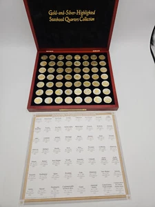 🌟 1999-2009 Gold & Silver Highlighted Enameled Statehood Quarters 56 Coin Set - Picture 1 of 8