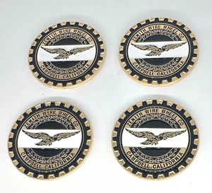 Lowrider Wire Wheel Knockoff Metal Chips Eagle Black Gold Emblems set of 4 - Picture 1 of 1