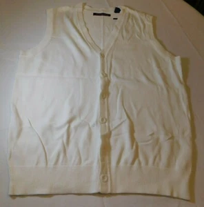 Golf America Men's Sleeveless Button Up Sweater Size Variations White **Spots - Picture 1 of 4