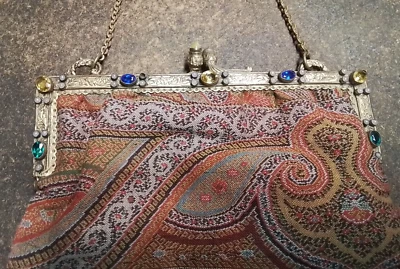 Bolsa Deco antiga com fecho de armação de joias 2 lados - Bolsa de noite vintage colecionável - Imagem 1 de 4