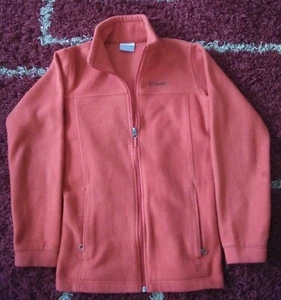 Columbia Sportwear Fleece Sweater Orange Youth Large (14-16) Full Zip Pockets - Picture 1 of 5