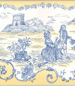 COLONIAL COUPLE SAILBOAT WALLBORDER PAPER T742464B - Picture 1 of 2