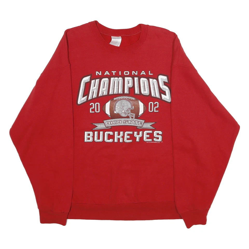 Pulôver masculino JERZEES vermelho Ohio State Buckeyes National Champions gola redonda G - Imagem 1 de 4