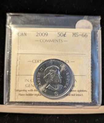 2009  ICCS Graded, Canadian, 50 Cent, **MS-66** # MZ 857 - Image 1 of 4