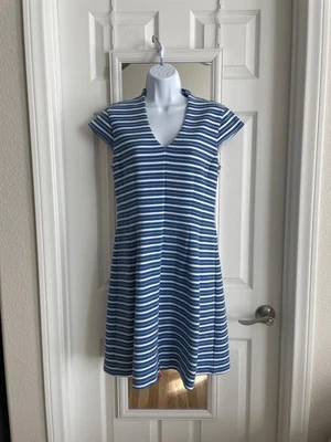 Vestido otomano Lilly Pulitzer Bree a rayas talla mediana cuello en V calce y acampanado Foto 1 de 4