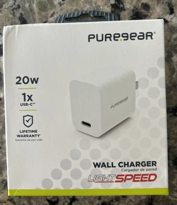 Puregear Wall Charger 20w USB-C G01783PG White LIGHT SPEED P.9 - Image 1 of 4