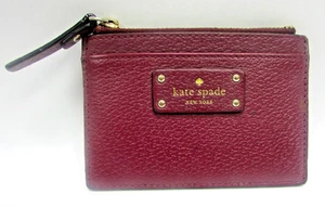 Cartera para mujer Kate Spade NY Merlot borgoña con cremallera tarjeta de identificación titular de tarjeta de crédito - Imagen 1 de 4