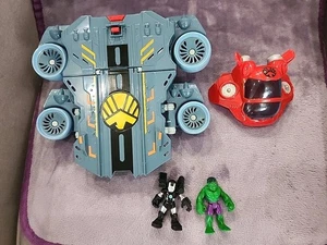 Playskool Marvel Super Hero Adventures Shield Helicarrier Quinjet Hulk War  - Picture 1 of 9