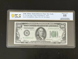 1934 Fed Reserve Note New York $100 One Hundred Dollar Bill PCGS 55 Green Seal - Picture 1 of 5
