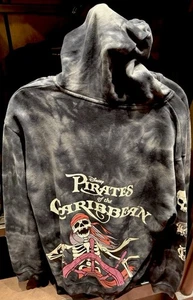 2025 Disney Parks Pirates Of The Caribbean Hoodie Jacket XS Tie Dye Skull Ship - Picture 1 of 5