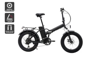 Fortis Shimano 6-Speed 20" Fat Tyre Foldable Electric Bike, Black, Electric - Picture 1 of 11