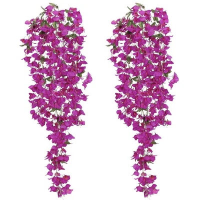 Ramo de flores colgantes artificiales de buganvillas de 49,6 pulgadas triángulo sintético P... Foto 1 de 4